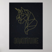 Origami unicorn Pferdebestätigungspposter. gratitu Poster (Vorne)