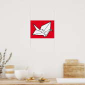 Origami-Vogel 16 x 12 Poster (Küche)