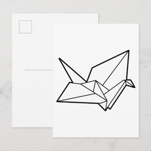 Origami-Vogel Postkarte (Vorne/Hinten)