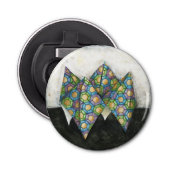 Origami Wahrsager auf geometrischem Papier Flaschenöffner (Vorderseite)