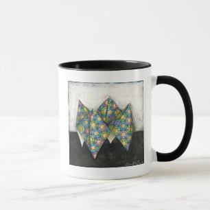 Origami Wahrsager auf geometrischem Papier Tasse