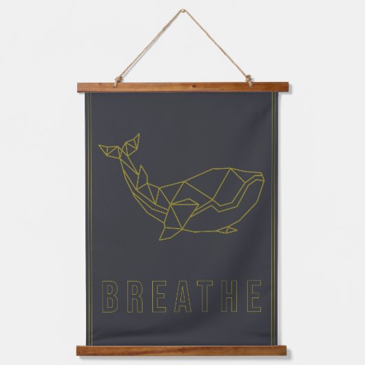 Origami Wale-Affirmation Plakat zur Selbstakzeptie Wandteppich Mit Holzrahmen (Vorderseite)