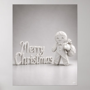 Origami-Weihnachtsgebäck-Frohe-Weihnachten-Schild Poster
