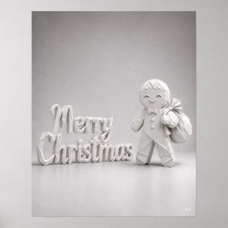Origami-Weihnachtsgebäck-Frohe-Weihnachten-Schild Poster