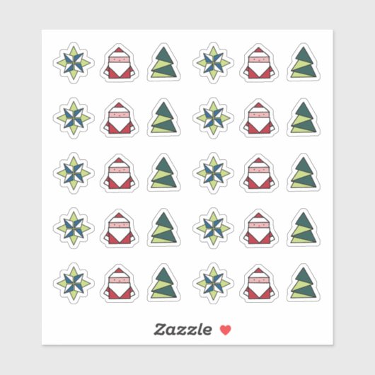 Origami Weihnachtskleber Aufkleber (Blatt)