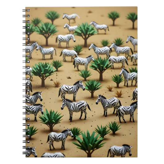 Origami Zebra Safari Notizblock (Vorderseite)