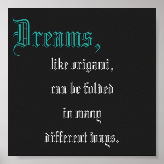 Origami Zitat mini Poster (Vorne)
