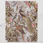 Origamipapier für Vintage tropische Vögel (Vorne/Hinten)
