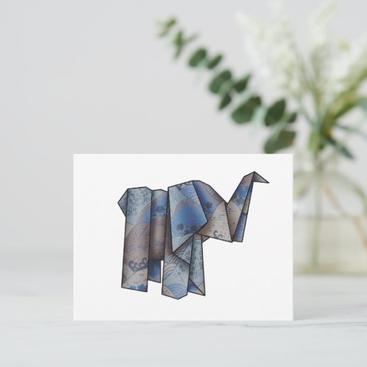Origamiphant Postkarte (Stehend Vorderseite)
