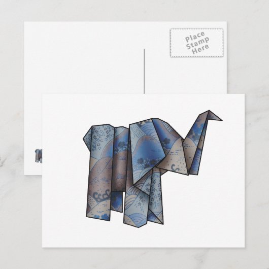 Origamiphant Postkarte (Vorne/Hinten)
