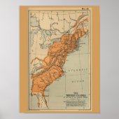 Original 13 American Colonies Map Poster (Vorne)