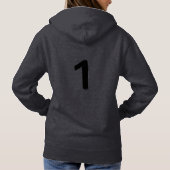Original 1 Dunkelgrauer Damen Pullover Hoodie (Rückseite)