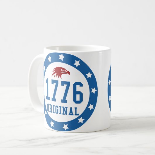 Original 4. Juli-Abzeichen 1776 Kaffeetasse (Vorderseite Links)