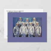 Original 7 Quecksilber-Astronauten Postkarte (Vorne/Hinten)