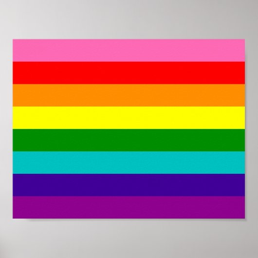 Original 8-Streifen LGBT-Gay Pride-Regenbogenflagg Poster (Vorne)
