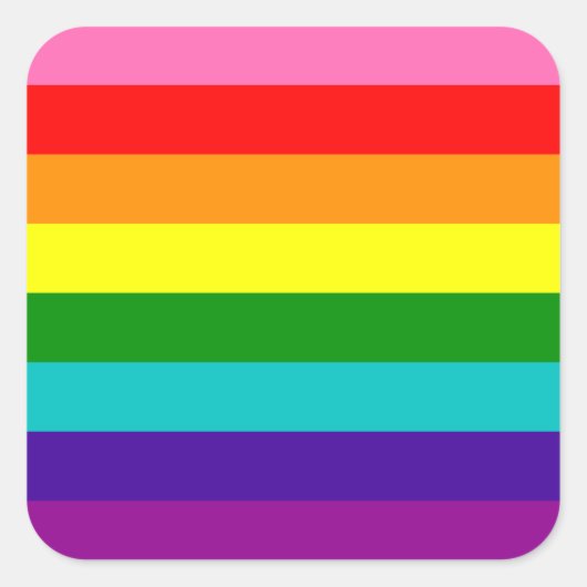 Original 8-Streifen LGBT-Gay Pride-Regenbogenflagg Quadratischer Aufkleber (Vorderseite)