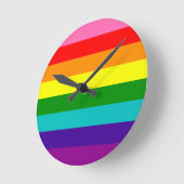 Original 8-Streifen LGBT-Gay Pride-Regenbogenflagg Runde Wanduhr (Winkel)