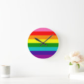 Original 8-Streifen LGBT-Gay Pride-Regenbogenflagg Runde Wanduhr (Zuhause)