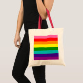 Original 8-Streifen LGBT-Gay Pride-Regenbogenflagg Tragetasche (Vorderseite (Produkt))