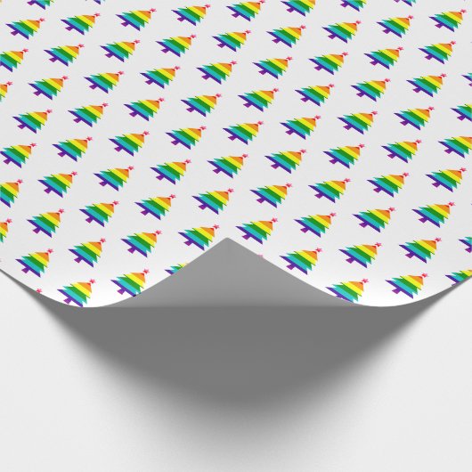 Original 8 Streifen Pride Flag LGBTQ Weihnachtsbau Geschenkpapier (Ecke)