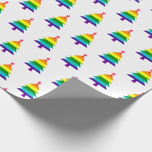 Original 8 Streifen Pride Flag LGBTQ Weihnachtsbau Geschenkpapier (Ecke)