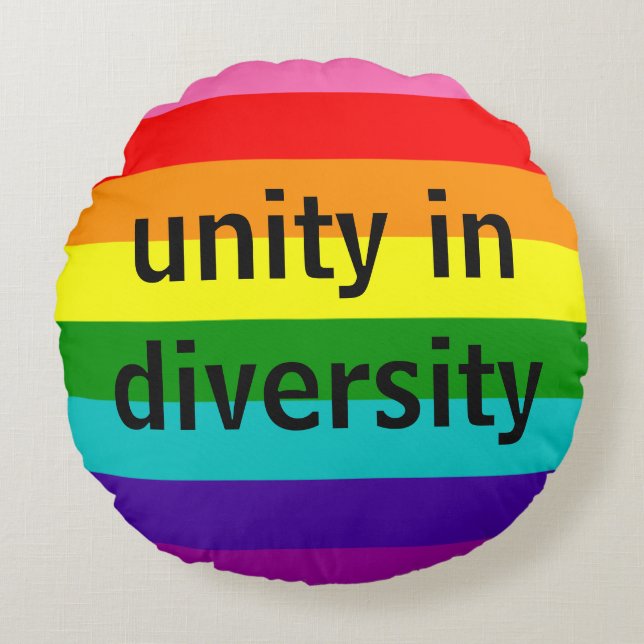 Original 8 Streifen Rainbow-Flag LGBT Benutzerdefi Rundes Kissen (Vorderseite)