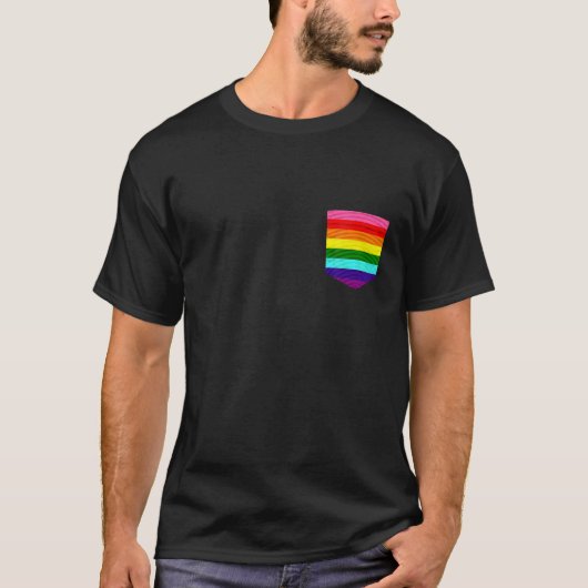 Original 8 Strip Gay Pride Flag Pocket T-Shirt (Vorderseite)