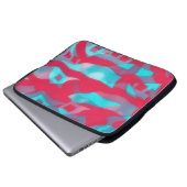 Original Abstract Art Aqua and Pink Laptop Sleeve (Vorne Knopf)