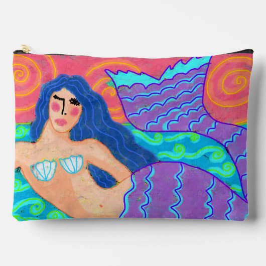 Original Abstrakt Art Mermaid Zubehörtasche (Vorderseite)