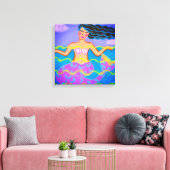 Original Abstrakte Acrylic-Mermaid-Malerei Leinwanddruck (Insitu (Wohnzimmer))