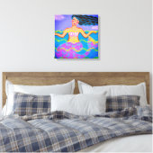 Original Abstrakte Acrylic-Mermaid-Malerei Leinwanddruck (Insitu (Schlafzimmer))