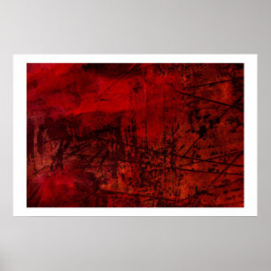 Original Abstrakte Canvas Print - Rote Abstrakte K Poster