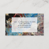 Original Abstrakte Kunst - blau, weiß, rosa, muave Visitenkarte (Rückseite)
