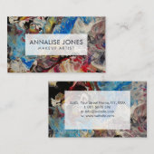 Original Abstrakte Kunst - blau, weiß, rosa, muave Visitenkarte (Vorne/Hinten)