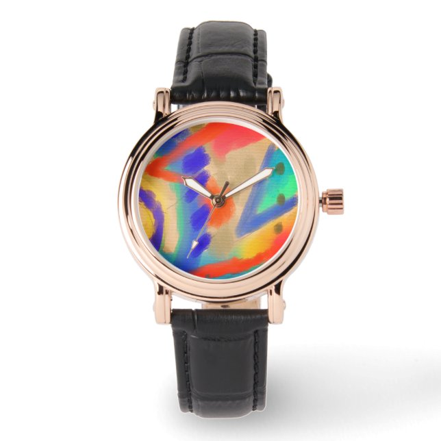 Original Abstrakte Kunst zu tragen Armbanduhr (Vorderseite)