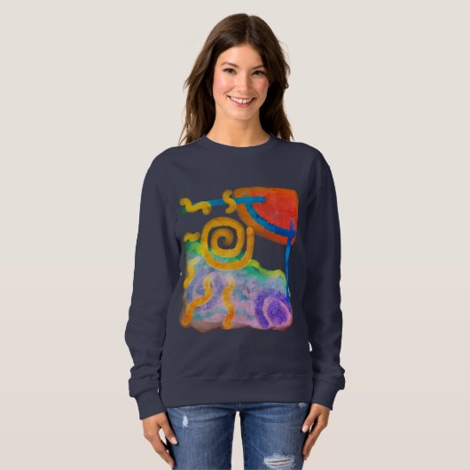 Original Abstrakte Kunst zu tragen Sweatshirt (Vorne ganz)