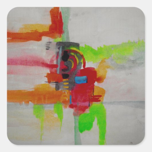 Original Abstrakte Kunstwerke Quadratischer Aufkleber (Vorderseite)