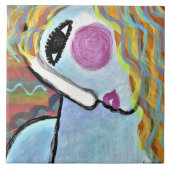 Original Abstrakte Malerei einer Frau Fliese (Vorderseite)