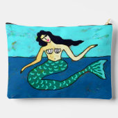 Original Abstrakte Mermaid-Malerei Zubehörtasche (Rückseite)