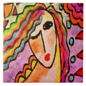 Original Abstraktes digitales Gemälde einer Frau Fliese (Vorderseite)