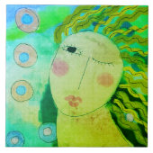 Original Abstraktes digitales Gemälde einer Frau Fliese (Vorderseite)