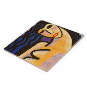 Original Abstraktes digitales Portrait einer Frau Fliese (Seite)