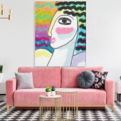 Original Abstraktes digitales Portrait einer Frau Leinwanddruck (Insitu (Wohnzimmer))