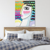 Original Abstraktes digitales Portrait einer Frau Leinwanddruck (Insitu (Schlafzimmer))