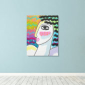 Original Abstraktes digitales Portrait einer Frau Leinwanddruck (Insitu (Holzboden))