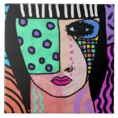 Original Abstraktes Frauenportrait Fliese (Vorderseite)