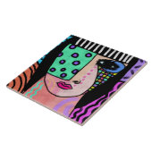 Original Abstraktes Frauenportrait Fliese (Seite)