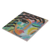 Original Abstraktes Portrait auf OSB-Mainboard Fliese (Seite)