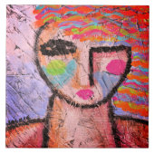 Original Abstraktes Portrait einer Frau auf OSB-Pl Fliese (Vorderseite)