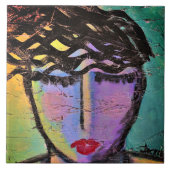 Original Abstraktes Portrait einer Frau auf OSB-Pl Fliese (Vorderseite)